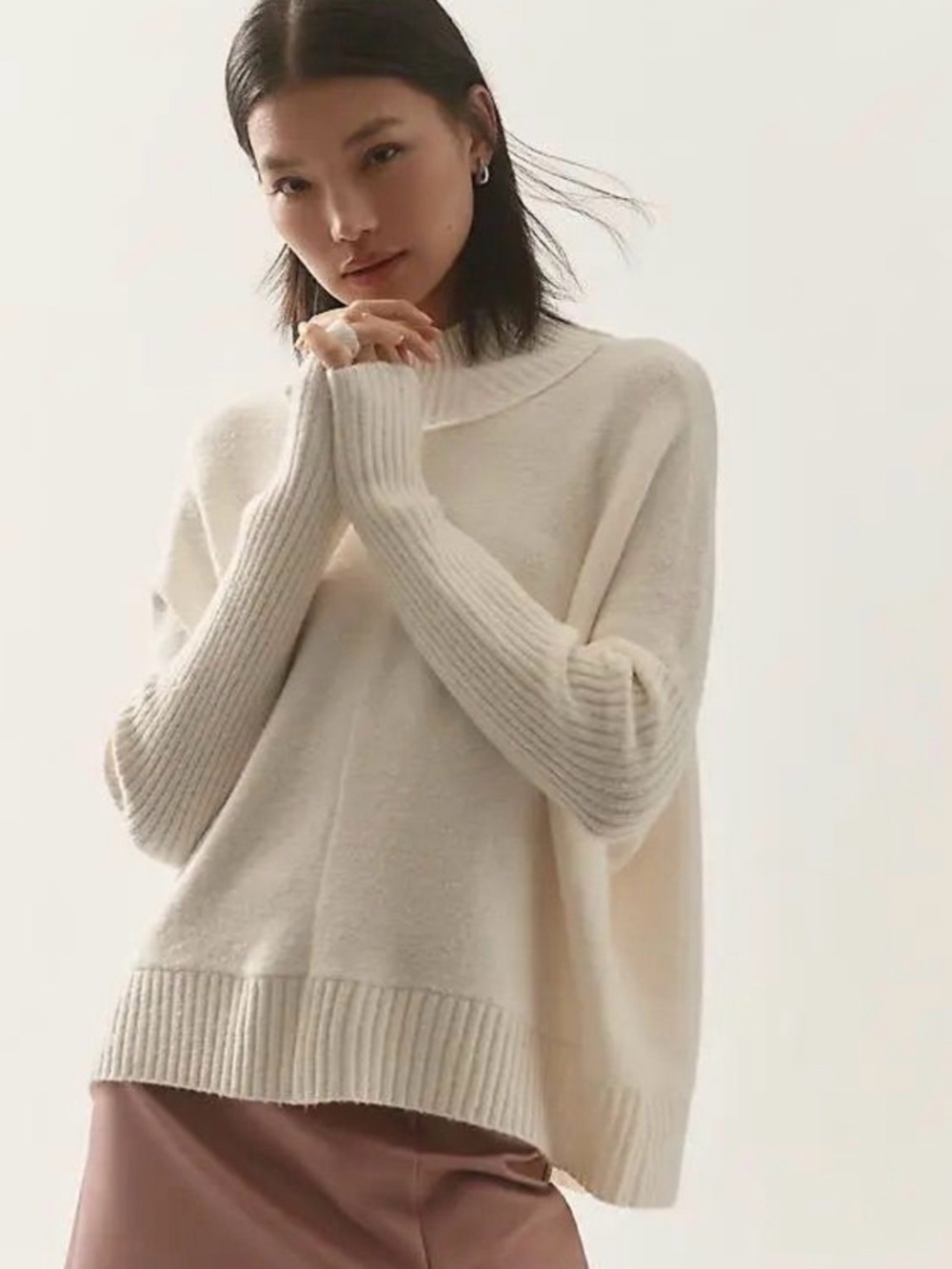 Anthropologie Oversized Mock Neck Sweater